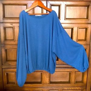 Zara Woman’s Blue Balloon Sleeves Top